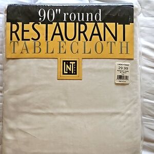 Linen-n-Things 90" Round Ivory Tablecloth